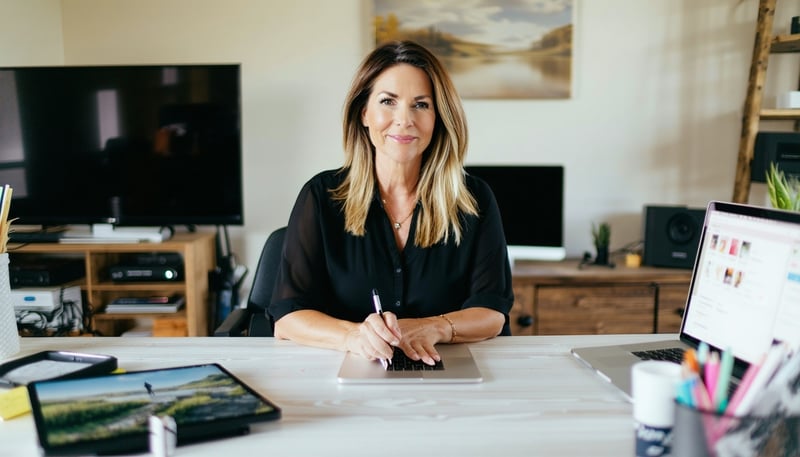 Women working from home on digital media advertising campaigns